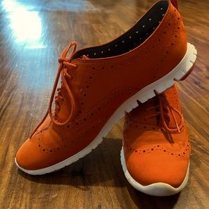 Cole Haan orange wingtips and cool and comfortable. Ladies’ size 9